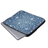 Blumenmuster auf Denim Laptopschutzhülle (Vorne Knopf)