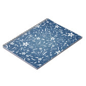 Blumenmuster auf Denim Notizblock (Linke Seite)