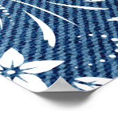 Blumenmuster auf Denim Poster (Ecke)