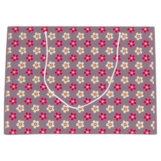 Blumenmuster auf einer Blume Große Geschenktüte (Vorderseite)