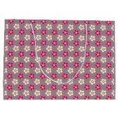 Blumenmuster auf einer Blume Große Geschenktüte (Rückseite)