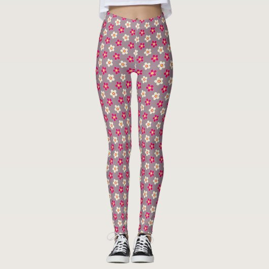 Blumenmuster auf einer Blume Leggings (Vorderseite)