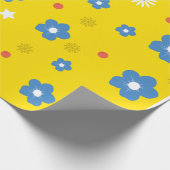 Blumenmuster auf gelbem Hintergrund Geschenkpapier (Ecke)