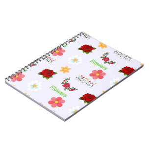 Blumenmuster auf Grau Notizblock