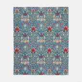 Blumenmuster auf grünen Blättern blauem Hintergrun Fleecedecke (Vorderseite)