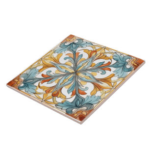 Blumenmuster auf Keramik-Fliesen Fliese