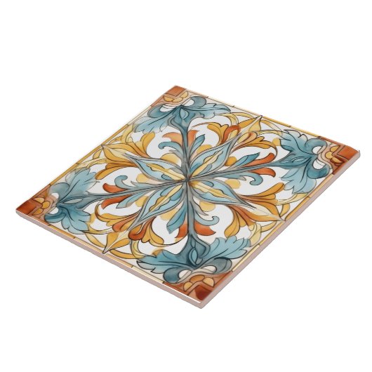 Blumenmuster auf Keramik-Fliesen Fliese (Seite)