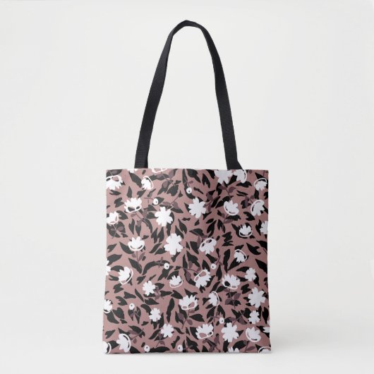 Blumenmuster auf Leopardenhintergrund. Tasche (Vorderseite)