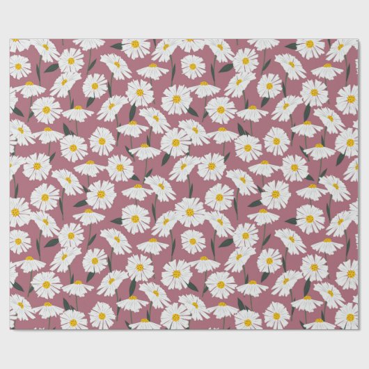 Blumenmuster auf Rosa Geschenkpapier (Flach)