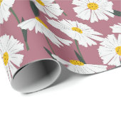 Blumenmuster auf Rosa Geschenkpapier (Rolleneckpunkt)