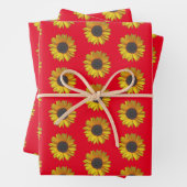 Blumenmuster auf Rot Geschenkpapier Set (Beispiel)