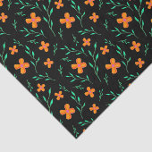 Blumenmuster auf Schwarz Moderne Stilvoll Seidenpapier (Ausschnitt)