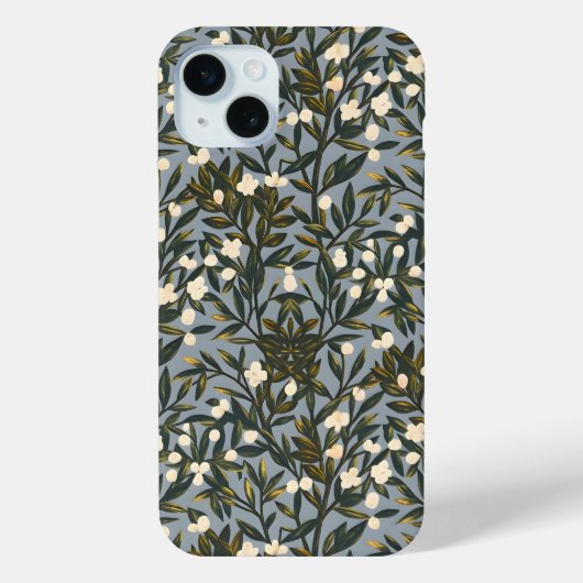 Blumenmuster auf staubgrauem Hintergrund Case-Mate iPhone Hülle (Rückseite)