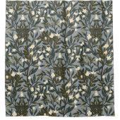 Blumenmuster auf staubgrauem Hintergrund Duschvorhang (Vorderseite)