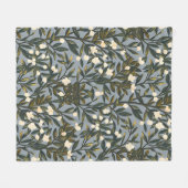 Blumenmuster auf staubgrauem Hintergrund Fleecedecke (Vorderseite (Horizontal))