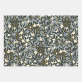 Blumenmuster auf staubgrauem Hintergrund Geschenkpapier Set (Vorderseite 2)