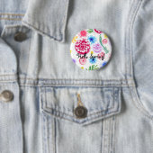 Blumenmuster auf weißem Hintergrund. Button (Beispiel)