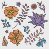 Blumenmuster-Aufkleber Aufkleber (Vorderseite)