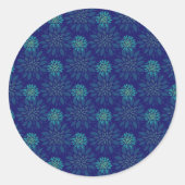 Blumenmuster-Aufkleber Runder Aufkleber (Vorderseite)