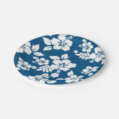 Blumenmuster aus aquamarinem Blau und Weiß des Hib Pappteller (Schrägansicht)