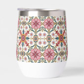 Blumenmuster aus Boho in Rot, Rosa und Aquamarin (Rechts)