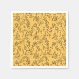Blumenmuster aus gelbem Französisch Serviette