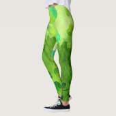 Blumenmuster aus grünem Wasser Leggings (Links)