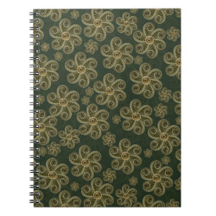 Blumenmuster aus Papierrollen im Waldstil Notizblock