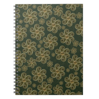 Blumenmuster aus Papierrollen im Waldstil Notizblock