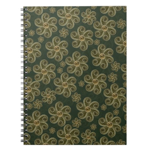 Blumenmuster aus Papierrollen im Waldstil Notizblock (Vorderseite)