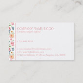 Blumenmuster aus Pfirsich und Rosa Visitenkarte (Rückseite)