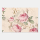 Blumenmuster aus rosa Blume und Rose Geschenkpapier Set (Vorderseite 2)