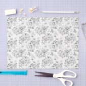 Blumenmuster aus Vintagem Grauen Rose Seidenpapier (Handwerk)