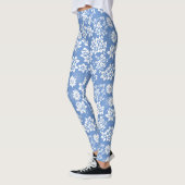 Blumenmuster.b L Blau BG Leggings (Links)