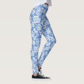 Blumenmuster.b L Blau BG Leggings (Rechts)