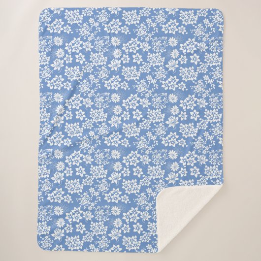 Blumenmuster.b L Blau BG Sherpadecke (Vorderseite)
