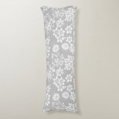 Blumenmuster.b L Grau BG Seitenschläferkissen (Vorderseite Vertikal)