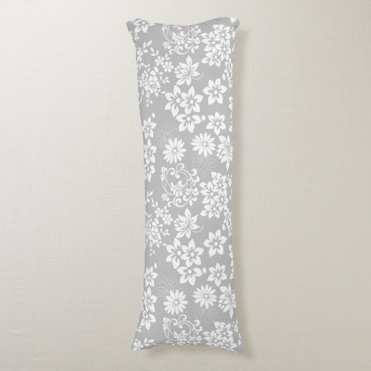 Blumenmuster.b L Grau BG Seitenschläferkissen (Vorderseite Vertikal)