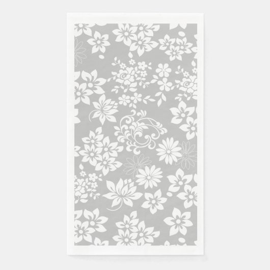 Blumenmuster.b L Grau BG Serviette (Vorderseite)