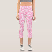 Blumenmuster.b L Pink BG Capri Leggings (Vorderseite)