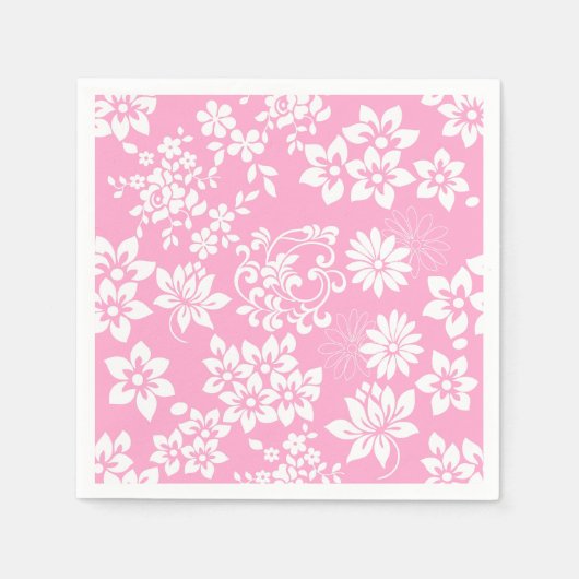Blumenmuster.b L Pink BG Serviette (Vorderseite)