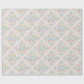 Blumenmuster-Baby-Shower-Geschenkpapier Geschenkpapier (Flach)