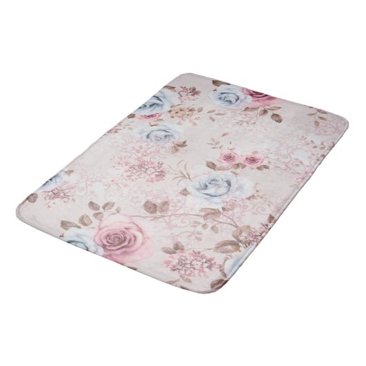 Blumenmuster Badematte (Schrägansicht)