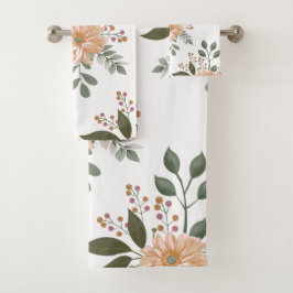 Blumenmuster Badetuch Set