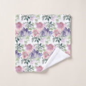 Blumenmuster Badhandtuch Set (Waschlappen)