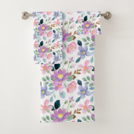 Blumenmuster Badhandtuch Set