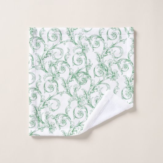 Blumenmuster Badhandtuch Set (Waschlappen)