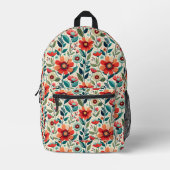 Blumenmuster Bedruckter Rucksack (Vorderseite)