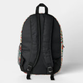 Blumenmuster Bedruckter Rucksack (Rückseite)