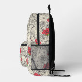Blumenmuster Bedruckter Rucksack (Rechts)